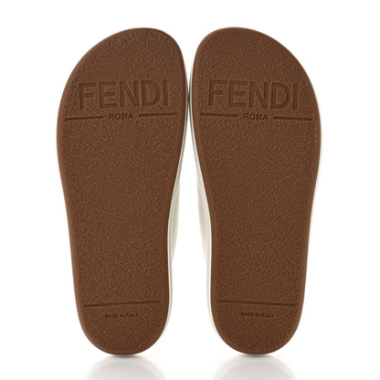 Fendi Vitello Womens Fendigraphy Slide Sandals 37 White Ice 5 of 8