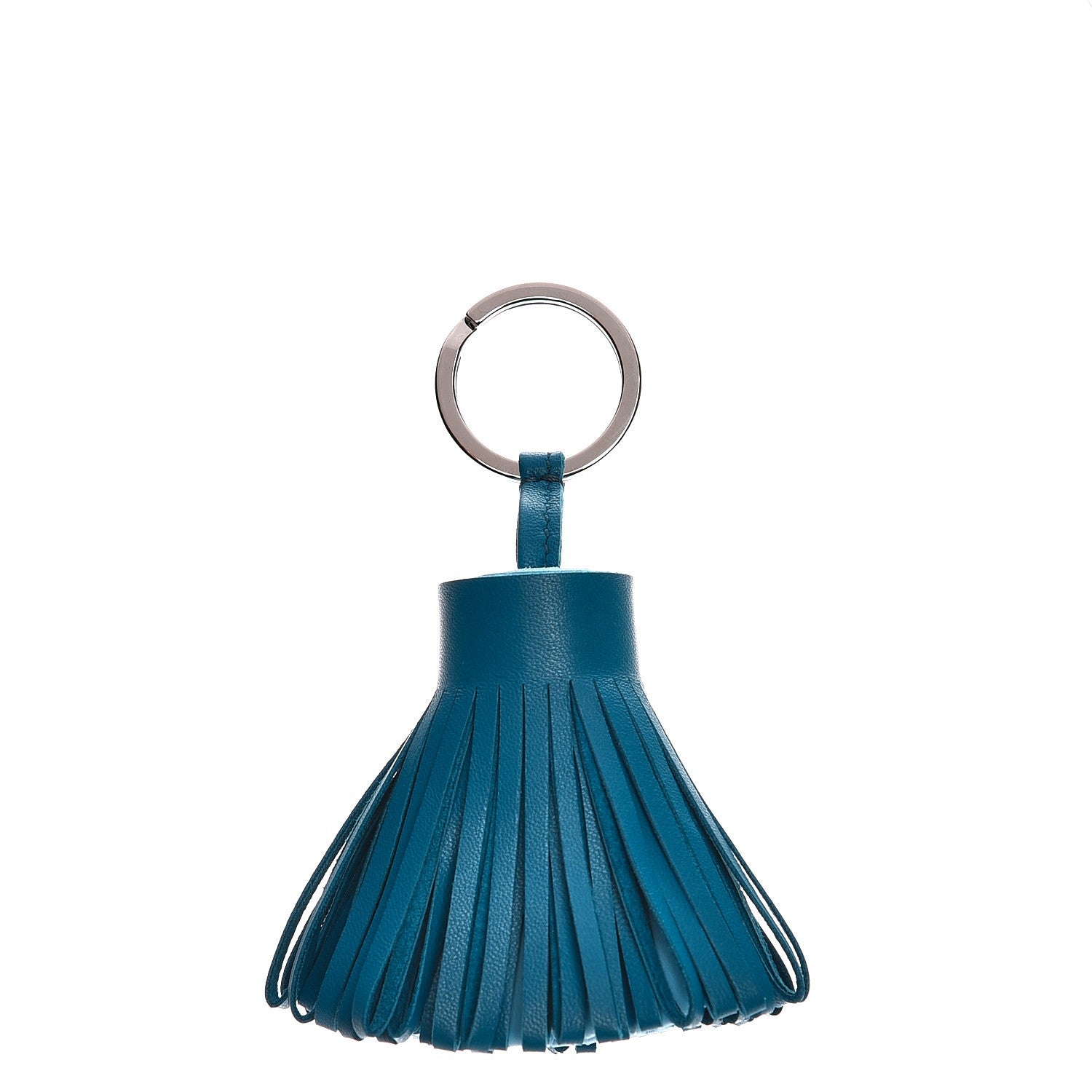 Hermes Lambskin Bi-Color Carmen Tassel Key Holder Bleu Izmir Celeste 1 of 5