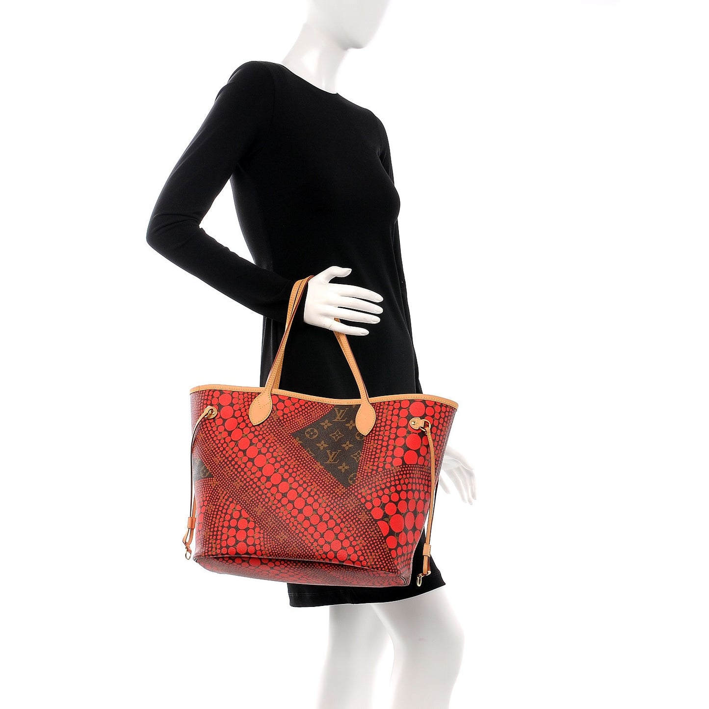 Monogram Kusama Waves Neverfull MM Red