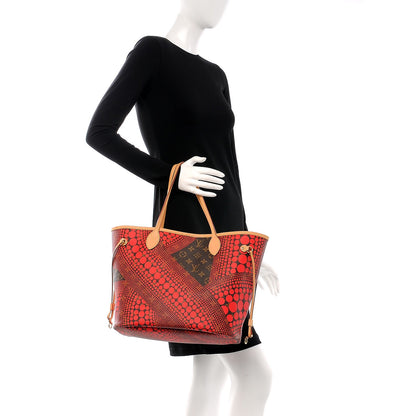 Louis Vuitton Monogram Kusama Waves Neverfull MM Red 3 of 8