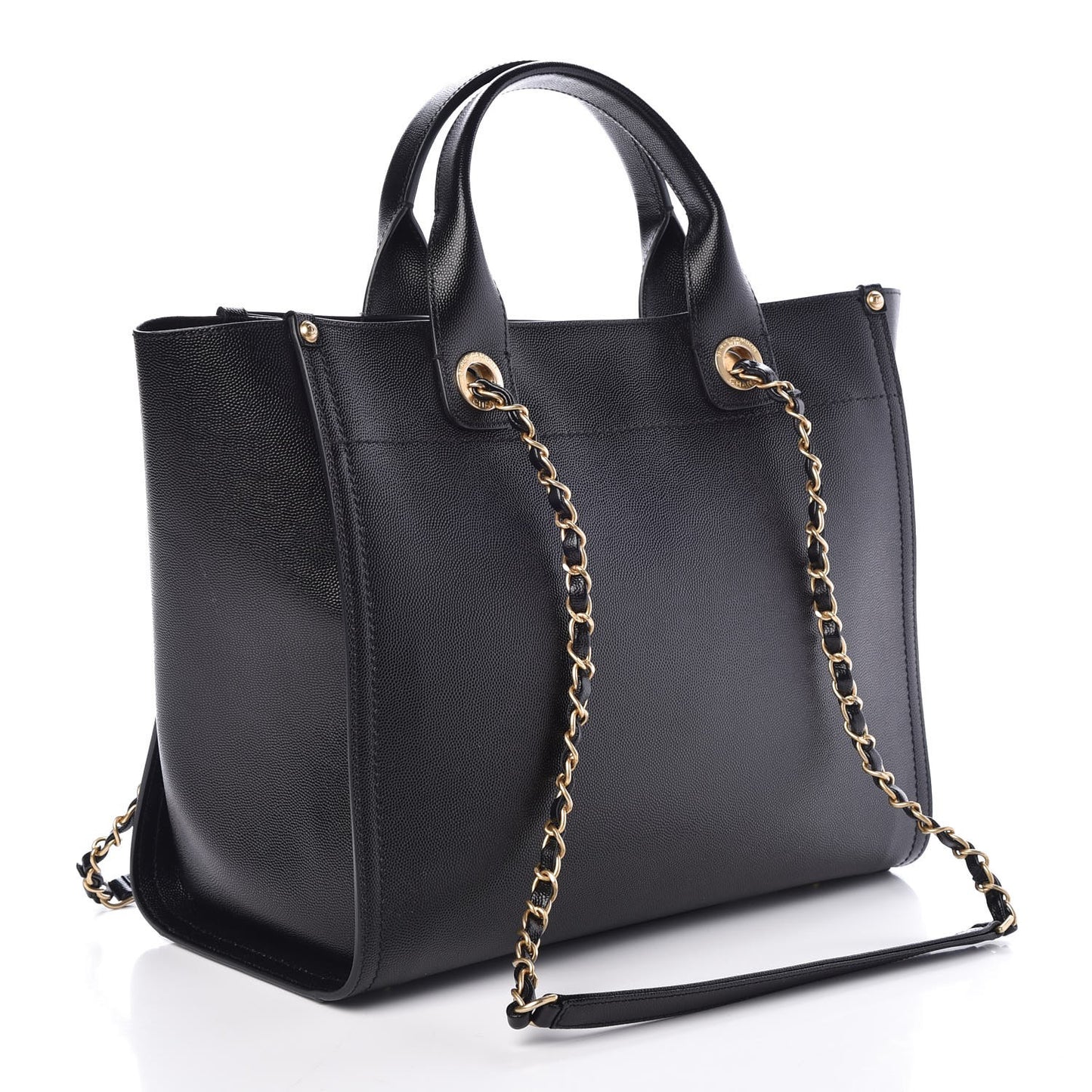 Caviar Small Studded Deauville Tote Black