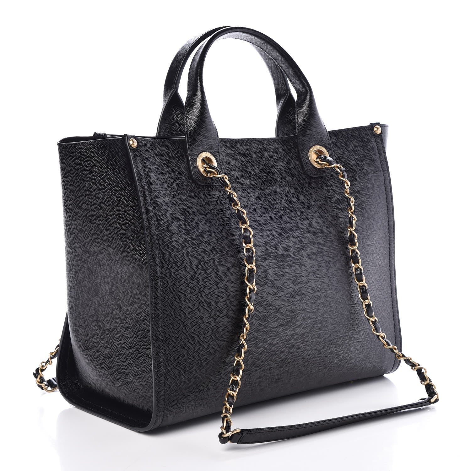 Chanel Caviar Small Studded Deauville Tote Black 4 of 8