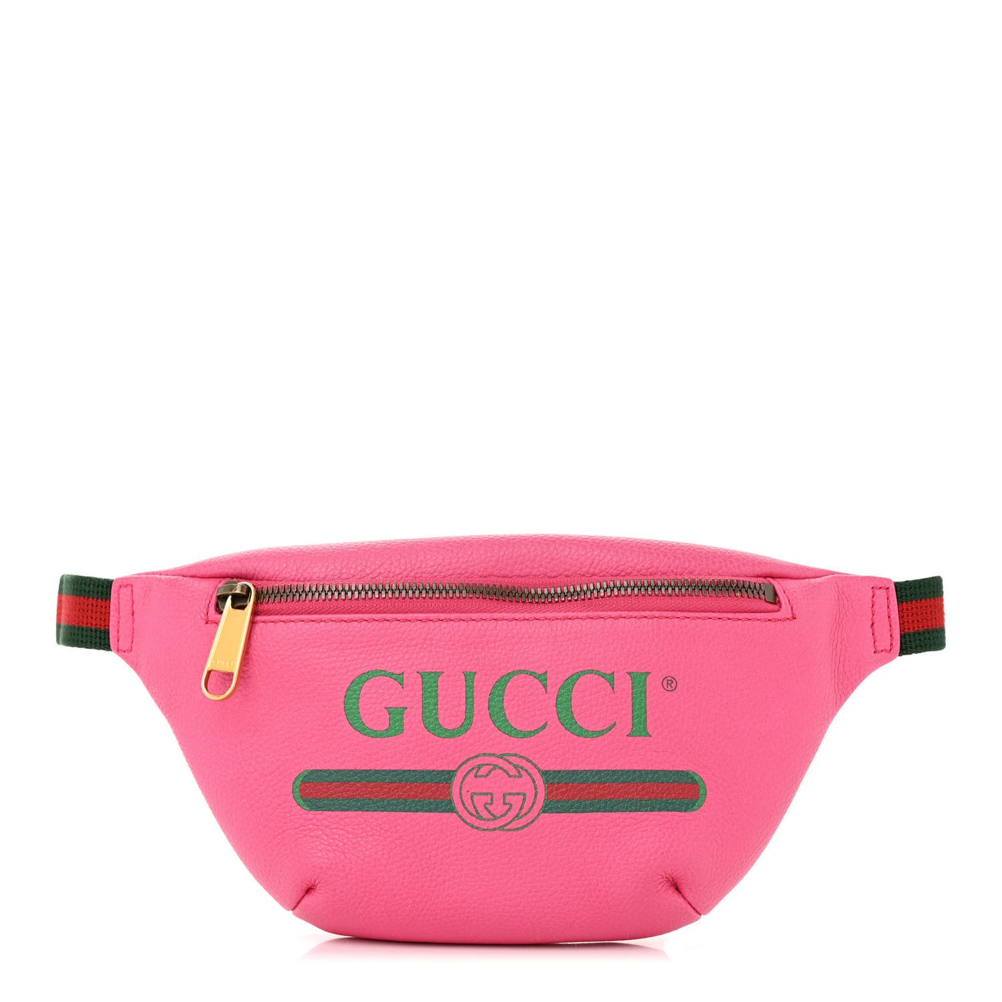 Grained Calfskin Small Logo Belt Bag Box Pink Green