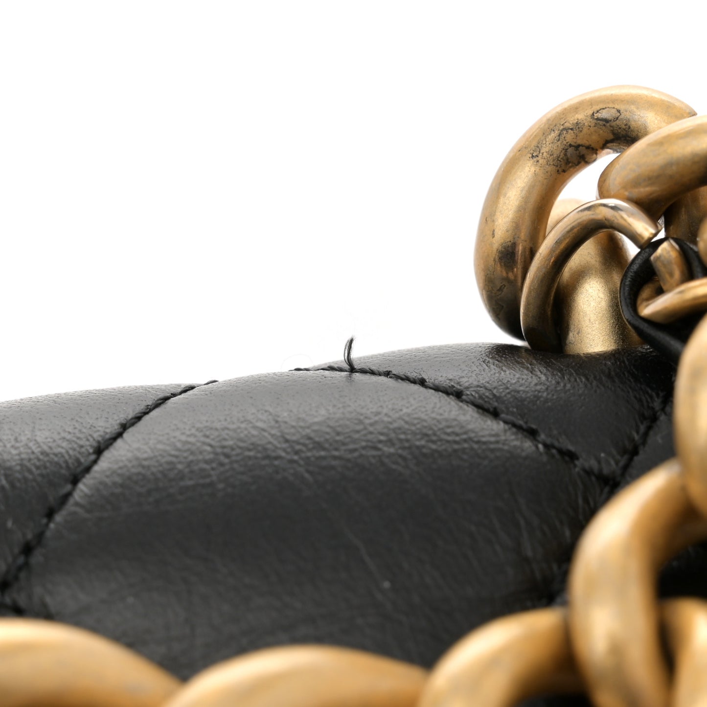 Calfskin Caviar Quilted Mini Chain Handle Flap Black