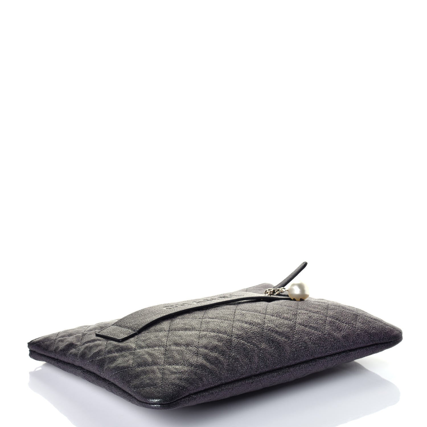 Chanel Iridescent Caviar Medium Night by the C Pouch Clutch Black 4 of 9