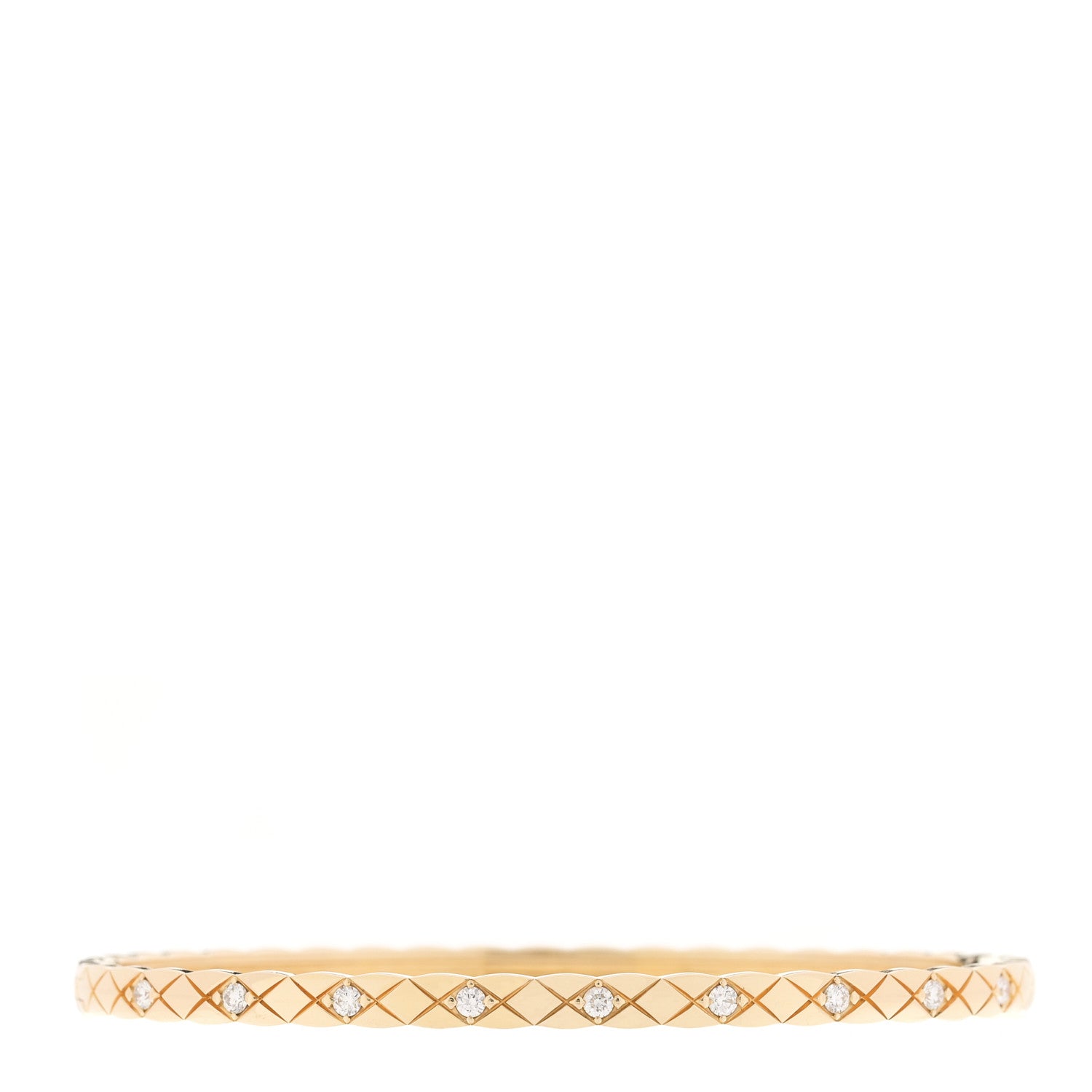 Chanel 18K Yellow Gold Diamond Mini Coco Crush Cuff Bracelet L 1 of 4