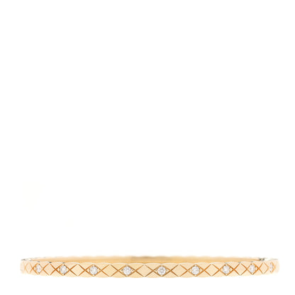 Chanel 18K Yellow Gold Diamond Mini Coco Crush Cuff Bracelet L 1 of 4