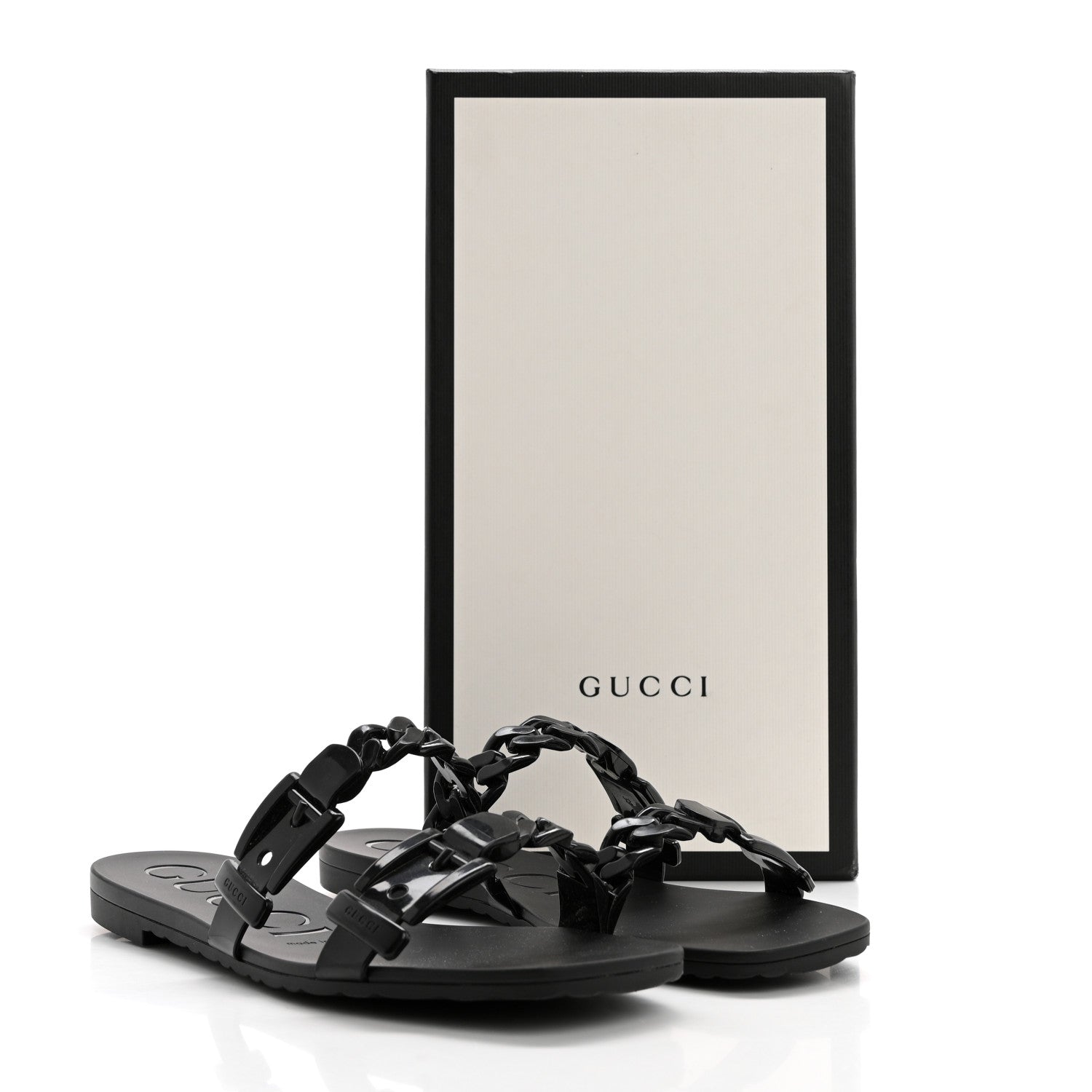 Gucci Rubber Womens Slide Sandals 38 Black 9 of 9