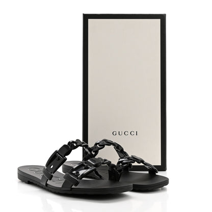 Gucci Rubber Womens Slide Sandals 38 Black 9 of 9