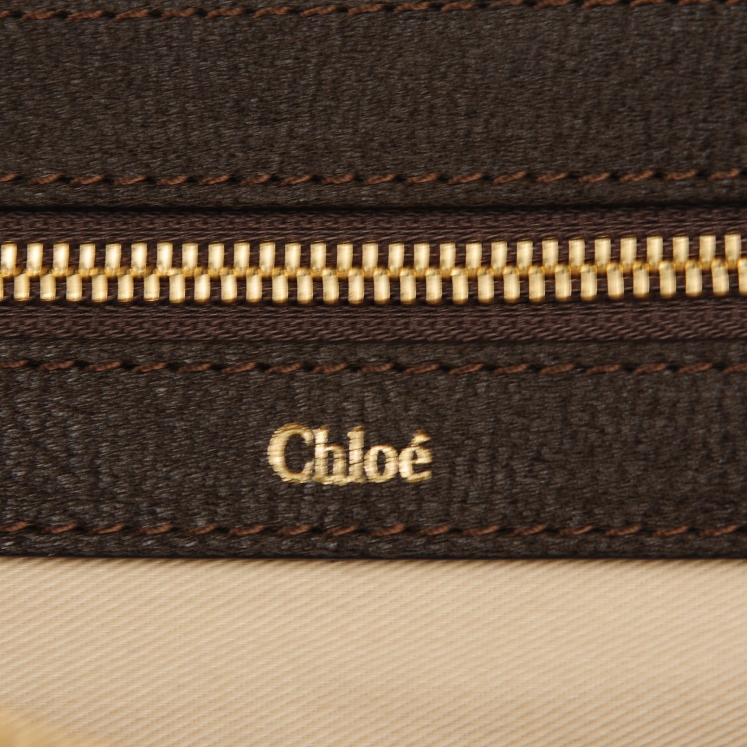 Chloe Calfskin Georgia Satchel Brown 6 of 7