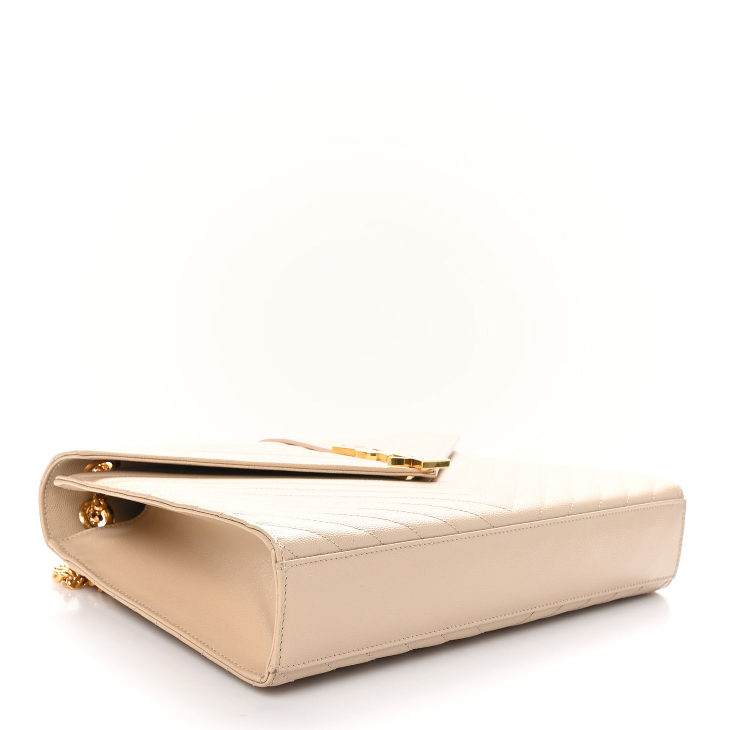 Grain De Poudre Matelasse Chevron Large Monogram Satchel Nude Powder