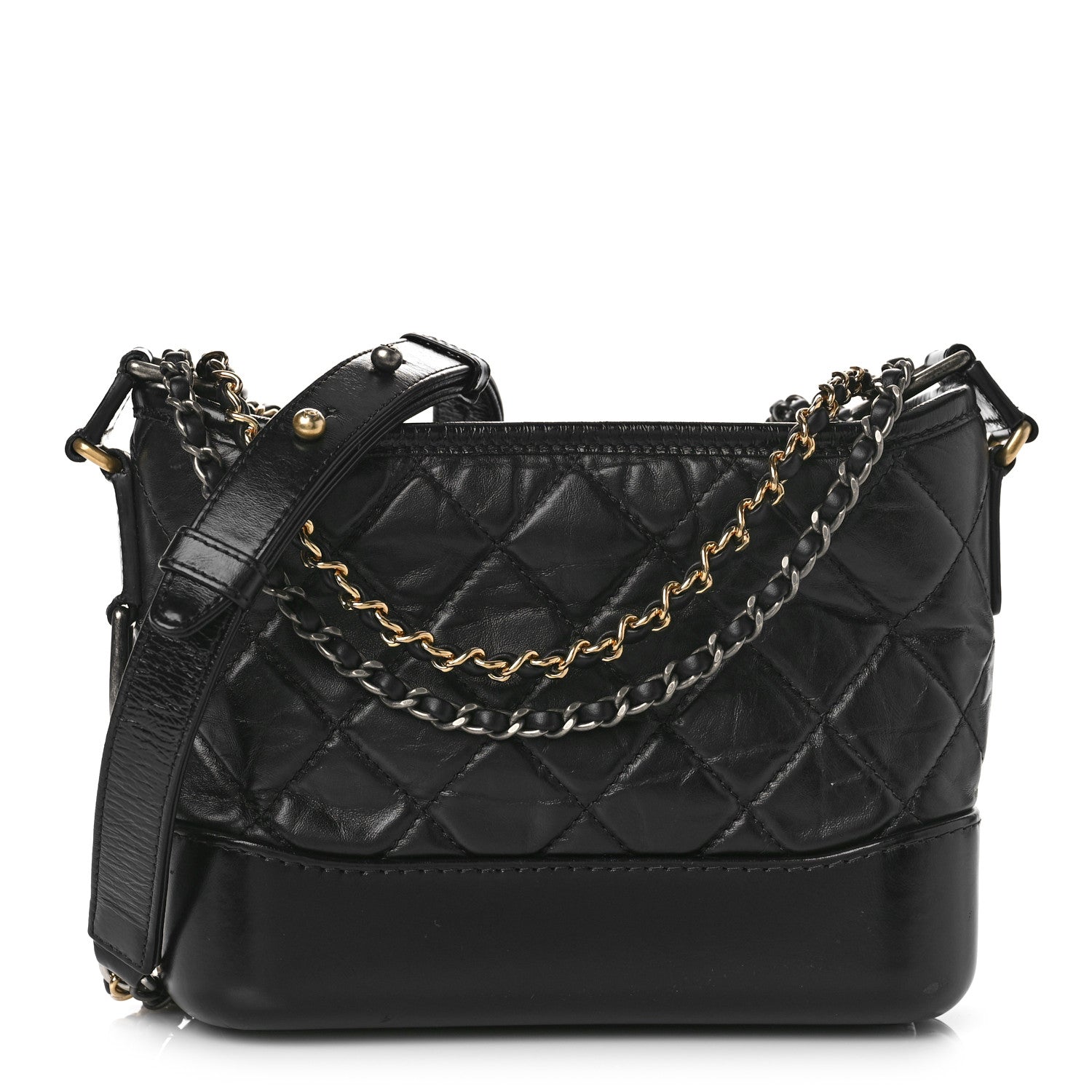 Chanel Aged Calfskin Quilted Small Gabrielle Hobo Black 1 of 10