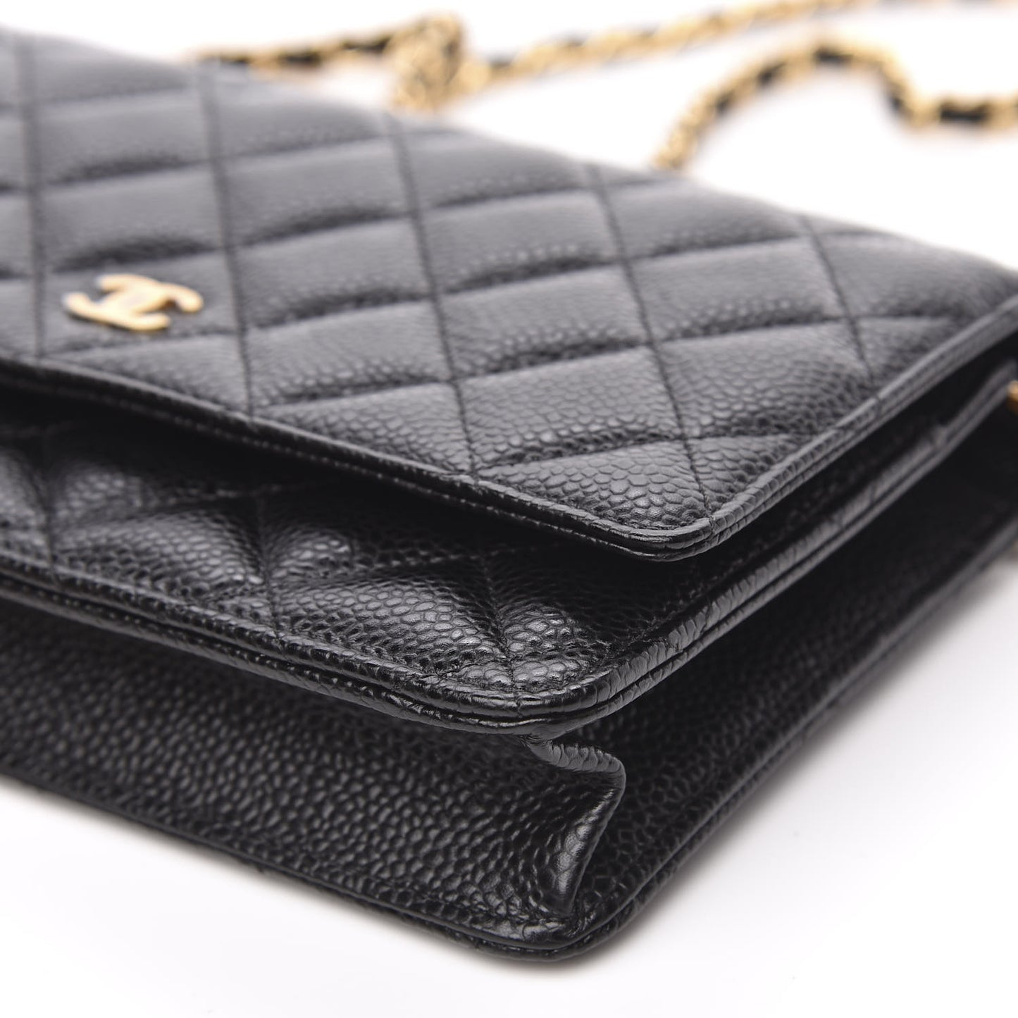 Caviar Quilted Wallet On Chain WOC Black