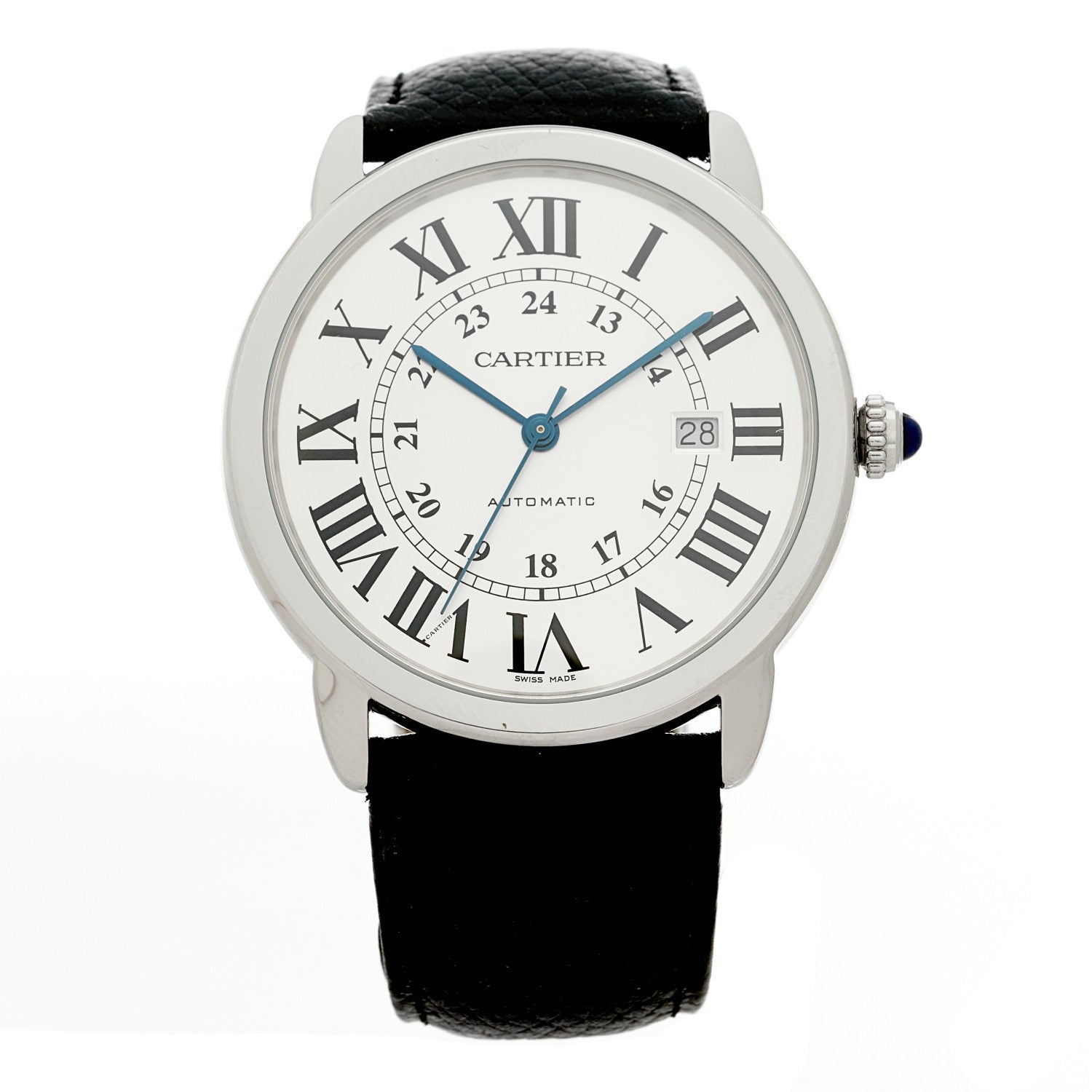 Cartier Stainless Steel Calfskin 42mm Ronde Solo Automatic Watch 1 of 4