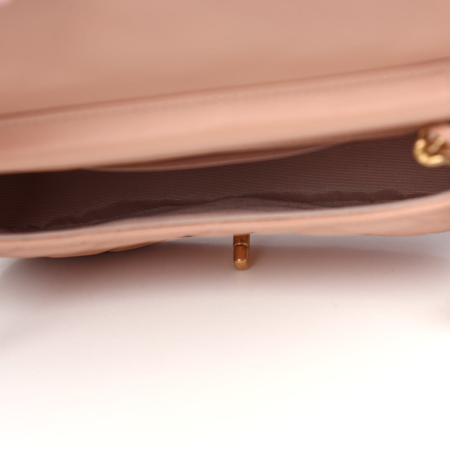 Calfskin Quilted Coco Mail Clutch With Chain Light Pink