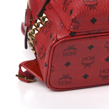 MCM Visetos Side Stud Mini Stark Backpack Ruby Red 4 of 8