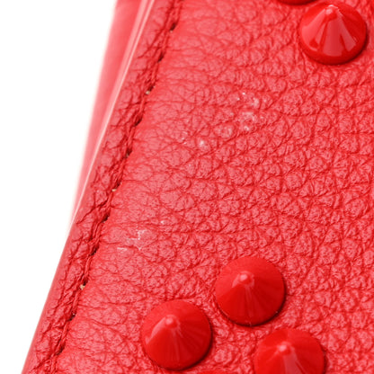 Christian Louboutin Calfskin Spikes Loubinthesky Paloma Clutch Red 11 of 12
