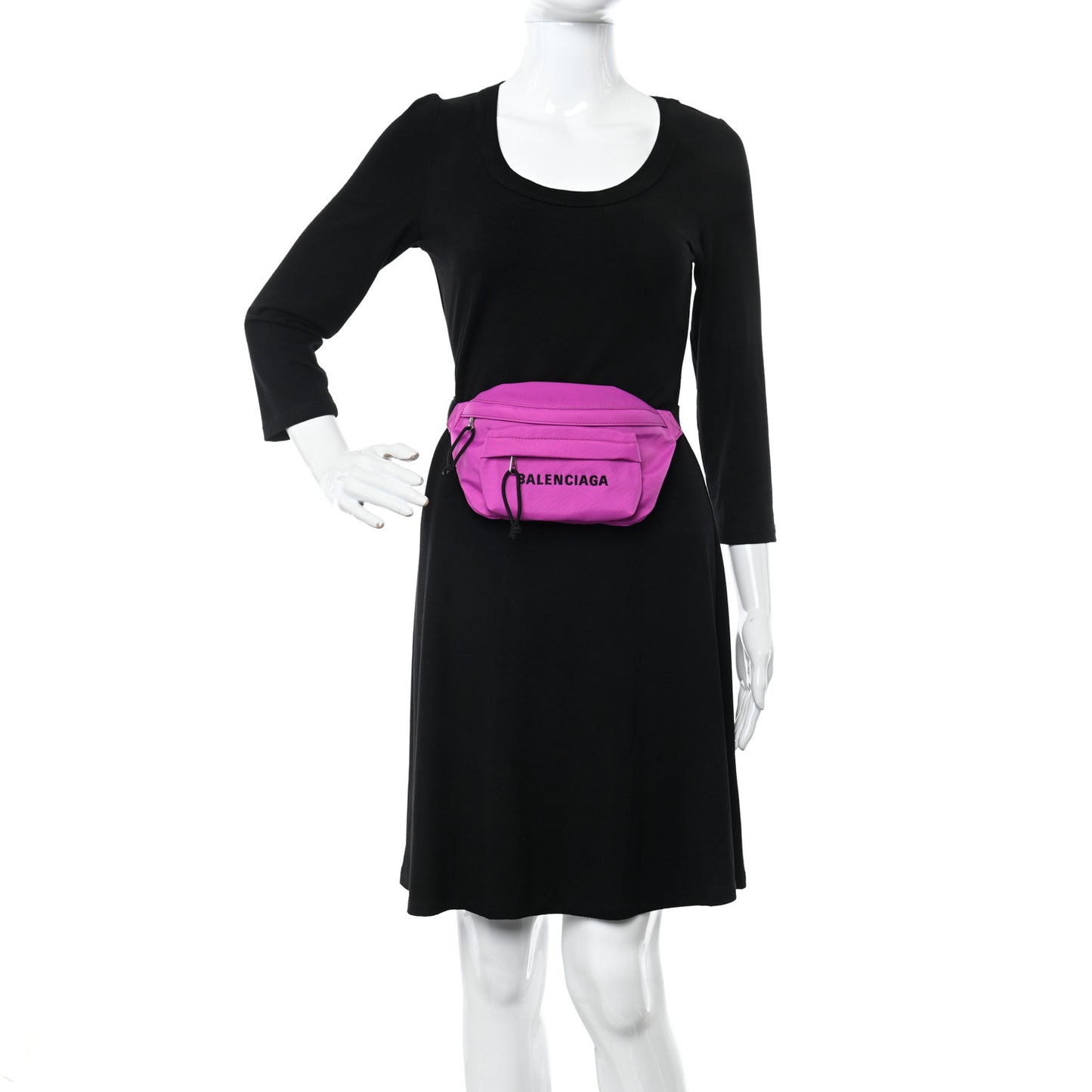 Sport Nylon Logo Embroidered Small Wheel Beltpack Fuchsia Black