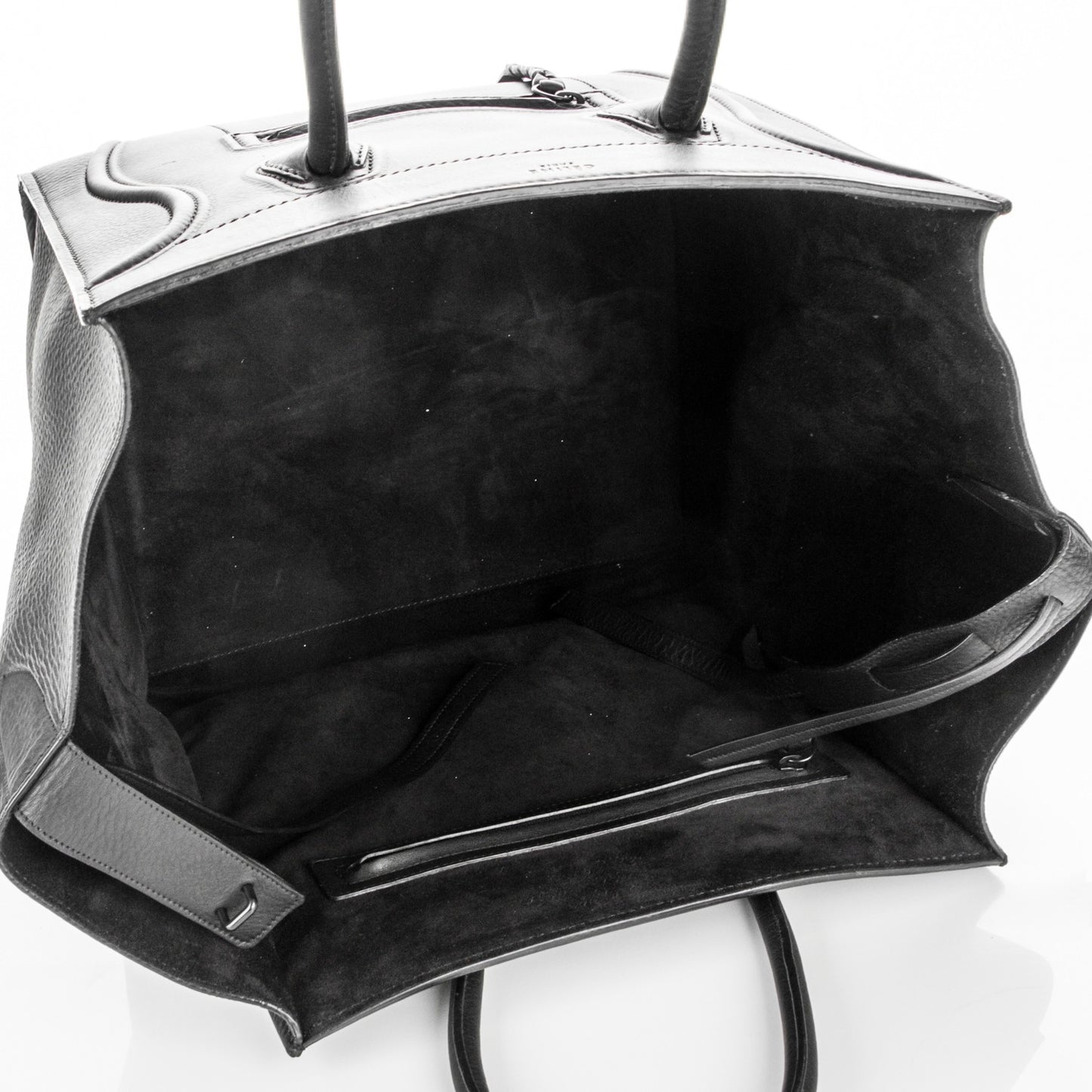 Grained Calfskin Medium Phantom Luggage Black