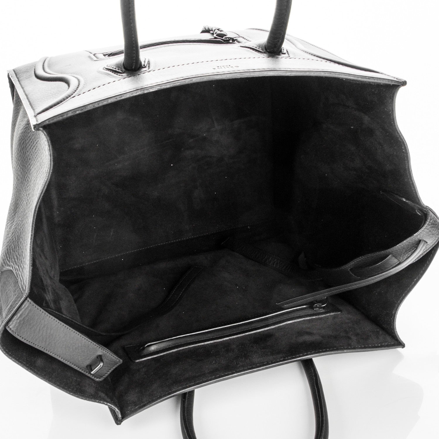 Celine Grained Calfskin Medium Phantom Luggage Black 5 of 7