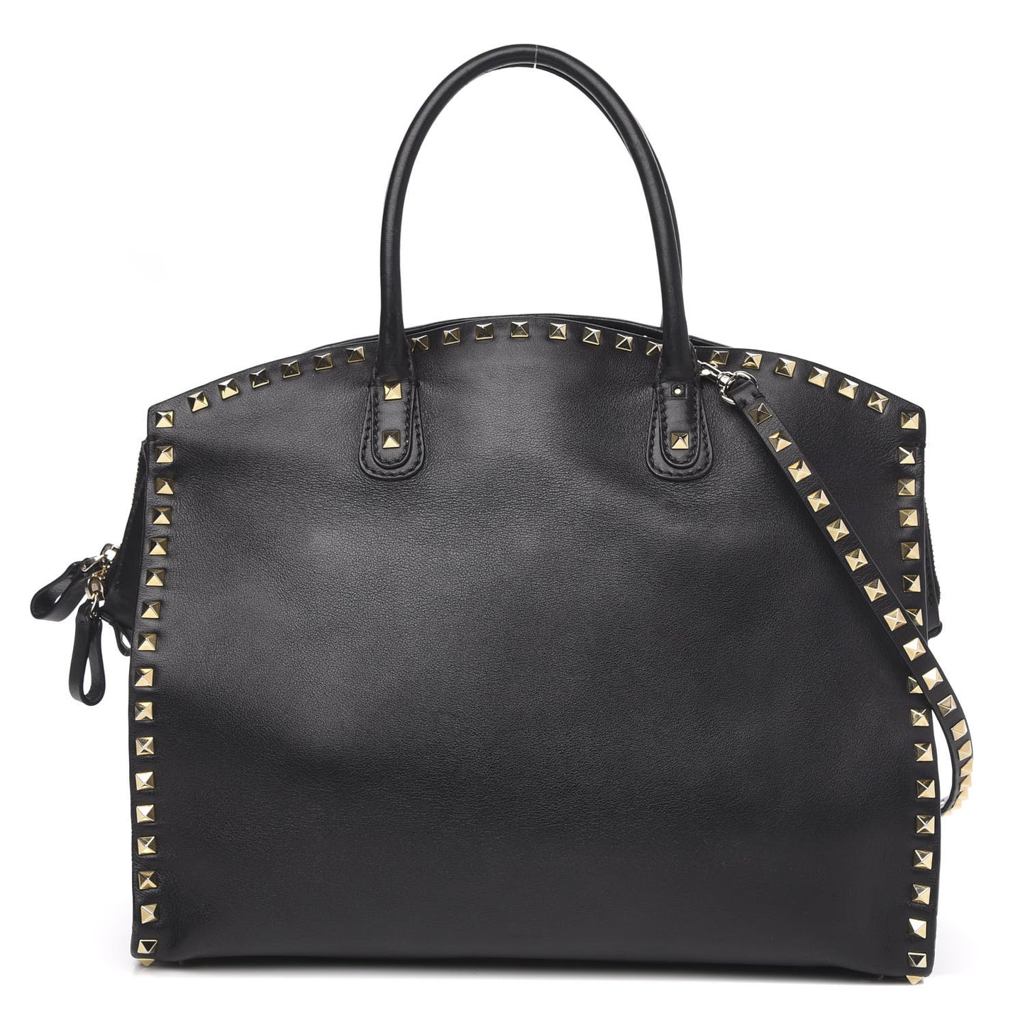 Vitello Rockstud Dome Shopper Black