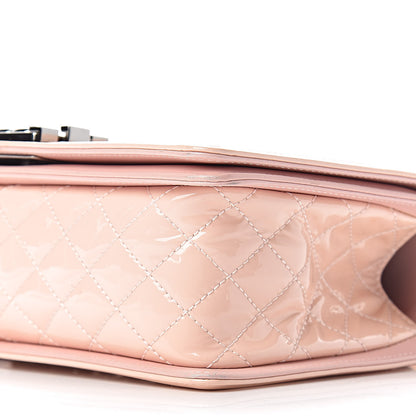 Chanel Patent Chevron Quilted Medium Boy Flap Light Pink 10 of 24