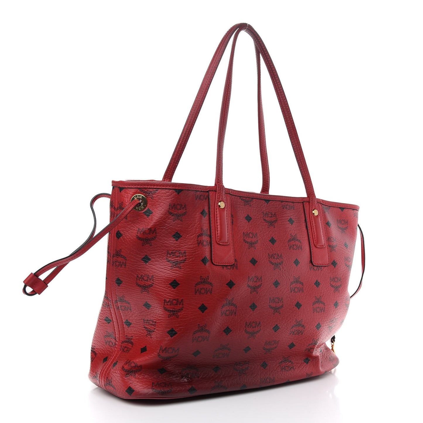 Visetos Medium Liz Reversible Shopper Tote Ruby Red