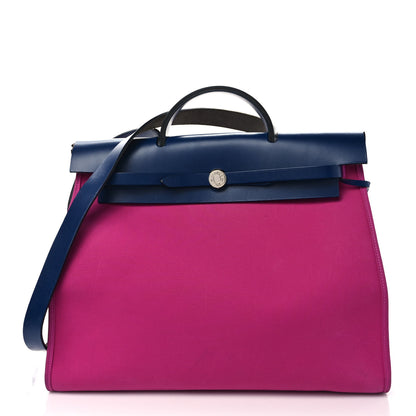 Hermes Toile Vache Hunter Herbag Zip 39 MM Magnolia Bleu Saphir 3 of 11