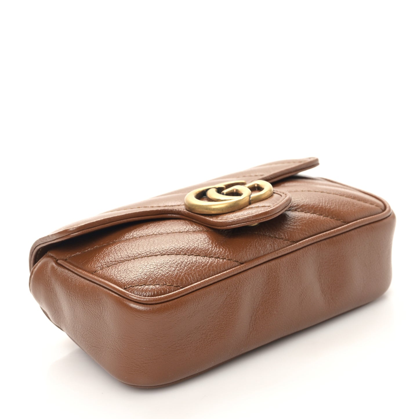 Calfskin Matelasse Diagonal Super Mini GG Marmont Shoulder Bag Cuir