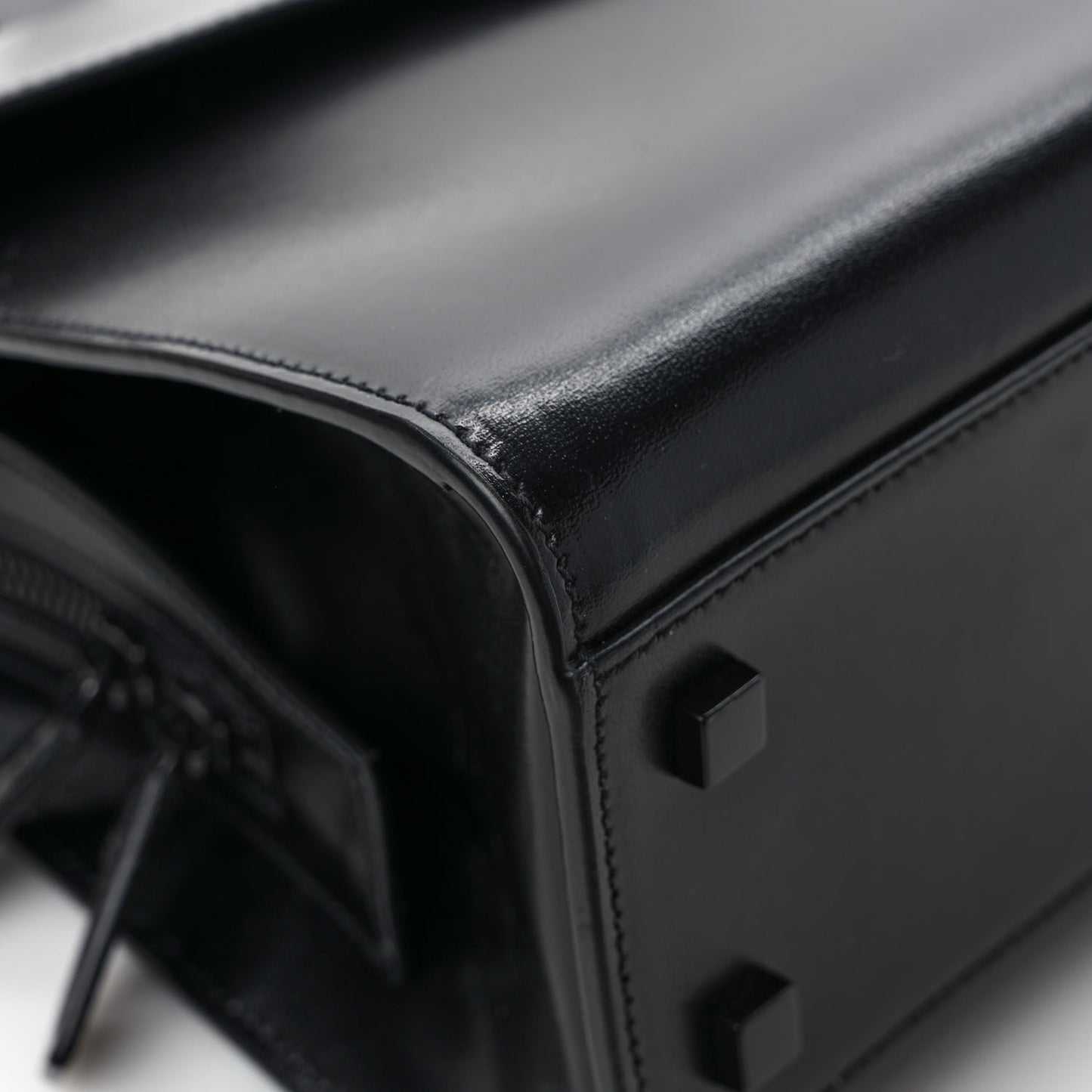Shiny Calfskin Small Uptown Tote Black