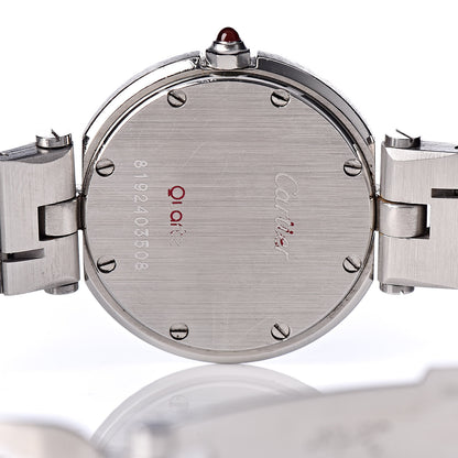 Cartier Stainless Steel 27mm Santos Round Quartz Watch Burgundy 6 of 6