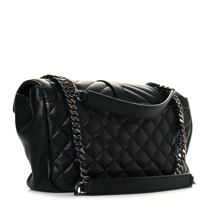 Saint Laurent Sheepskin Tri-Quilt Monogram Medium College Bag Black 3 of 10