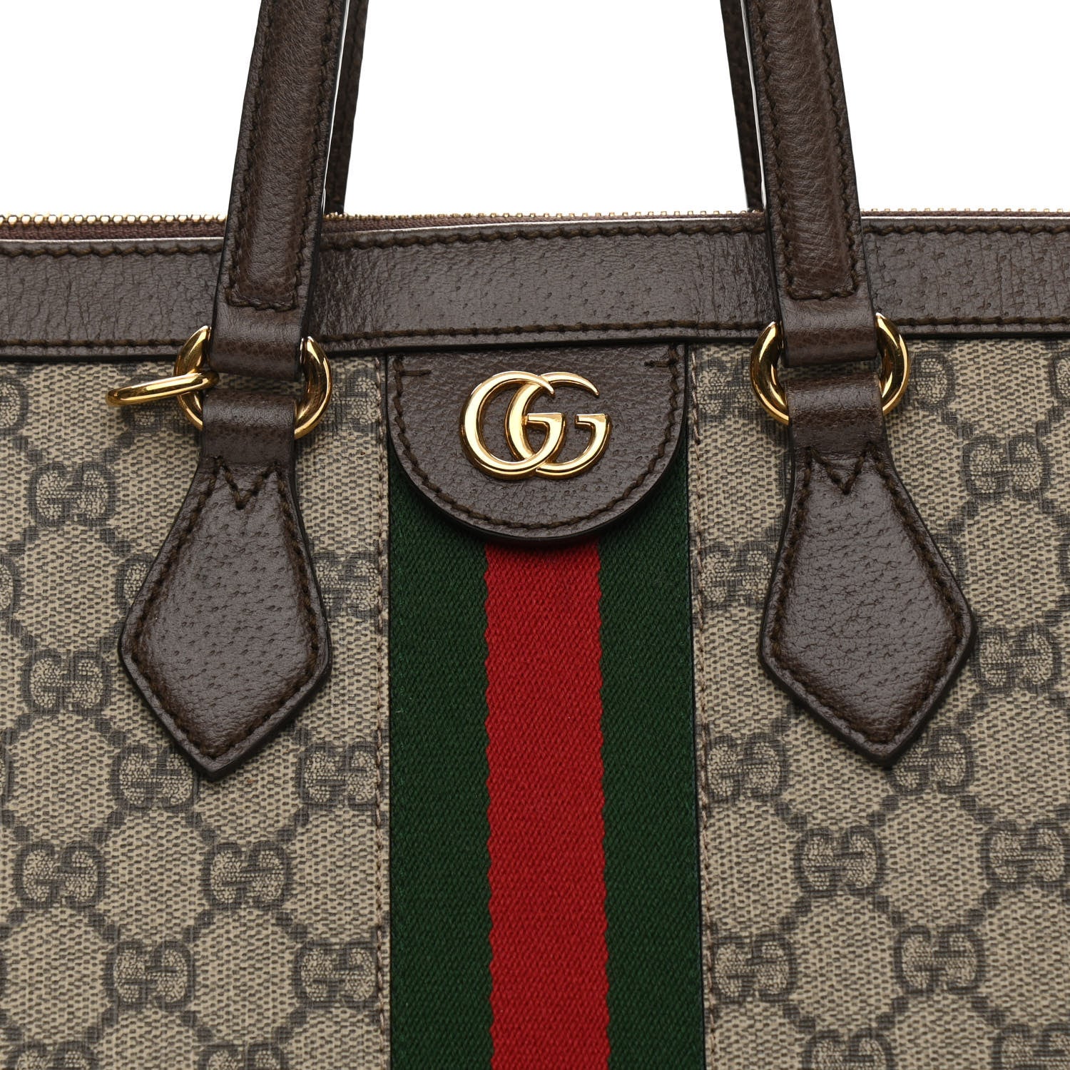 Gucci GG Supreme Monogram Web Medium Ophidia Tote Bag Brown 8 of 12