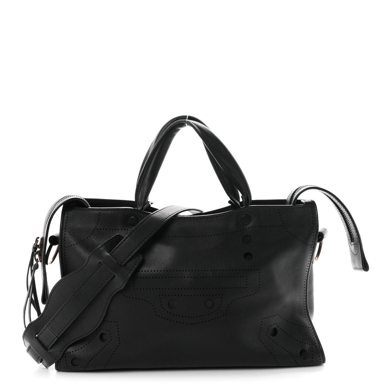 Balenciaga Veau Soyeux Perforated Blackout Hardware S City Black 1 of 10
