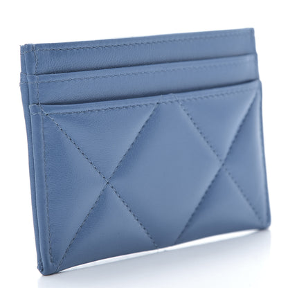 Chanel Lambskin Quilted Chanel 19 Card Holder Blue 3 of 9