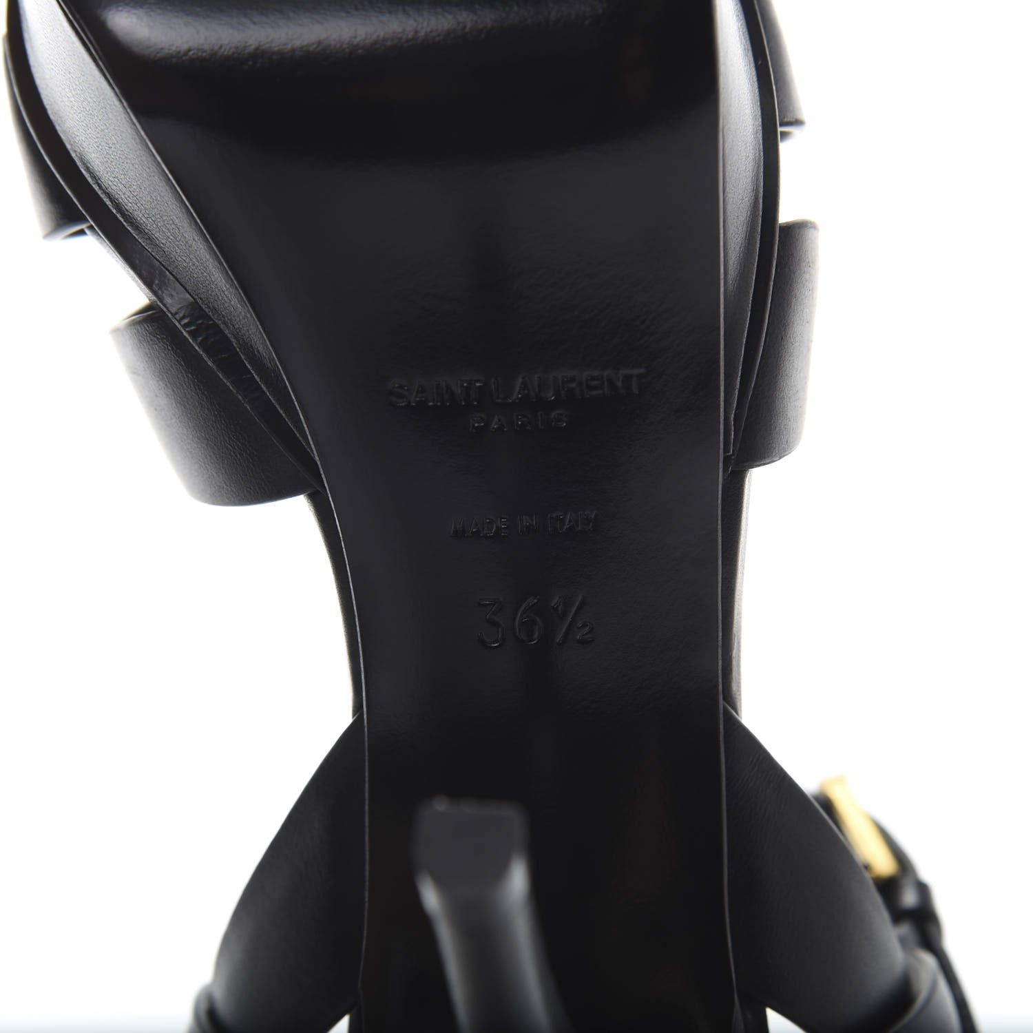 Saint Laurent Calfskin Tribute 75 Platform Sandals 36.5 Black 7 of 8