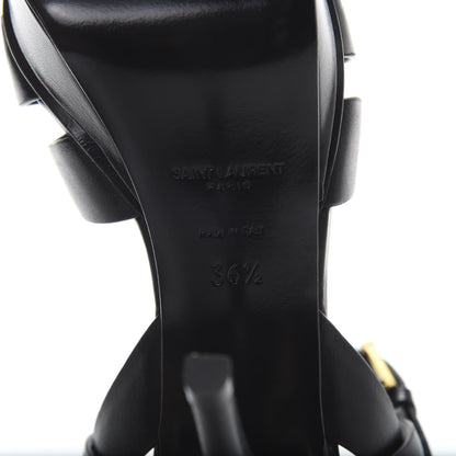 Saint Laurent Calfskin Tribute 75 Platform Sandals 36.5 Black 7 of 8