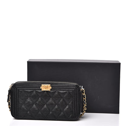 Chanel Caviar Quilted Small Boy Clutch With Chain Black 15 of 15