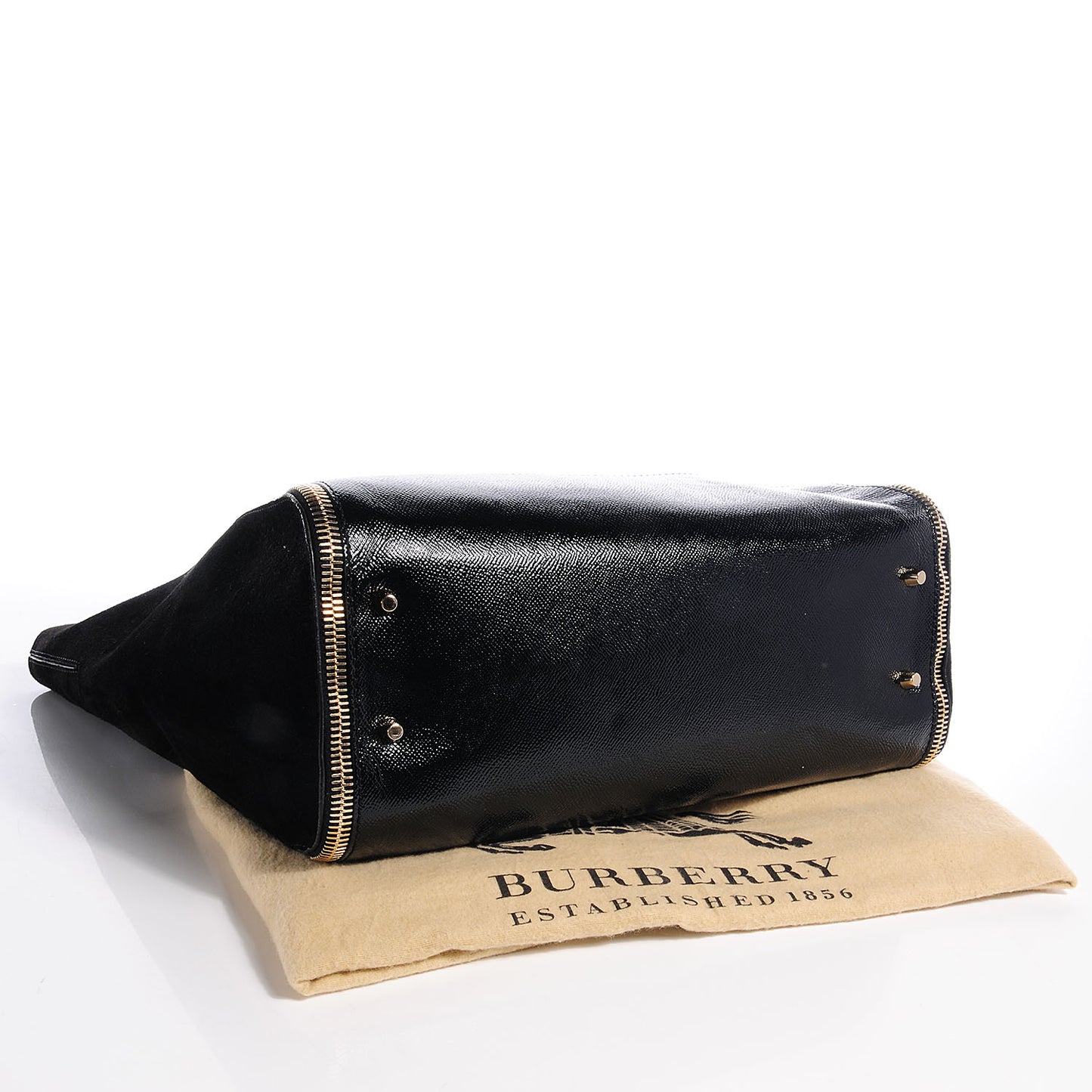 London Leather Medium Zip Detail Tote Black