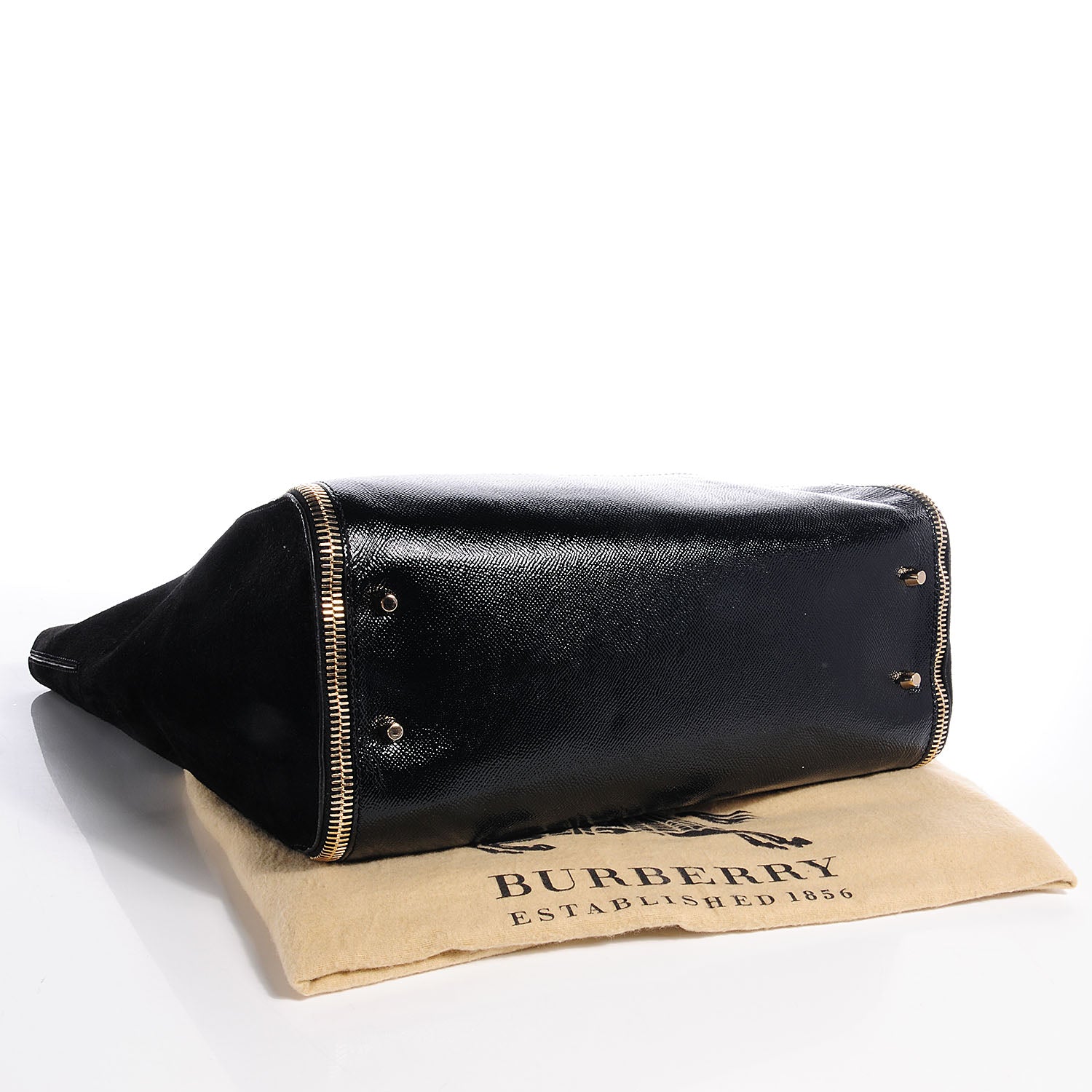 Burberry London Leather Medium Zip Detail Tote Black 4 of 11