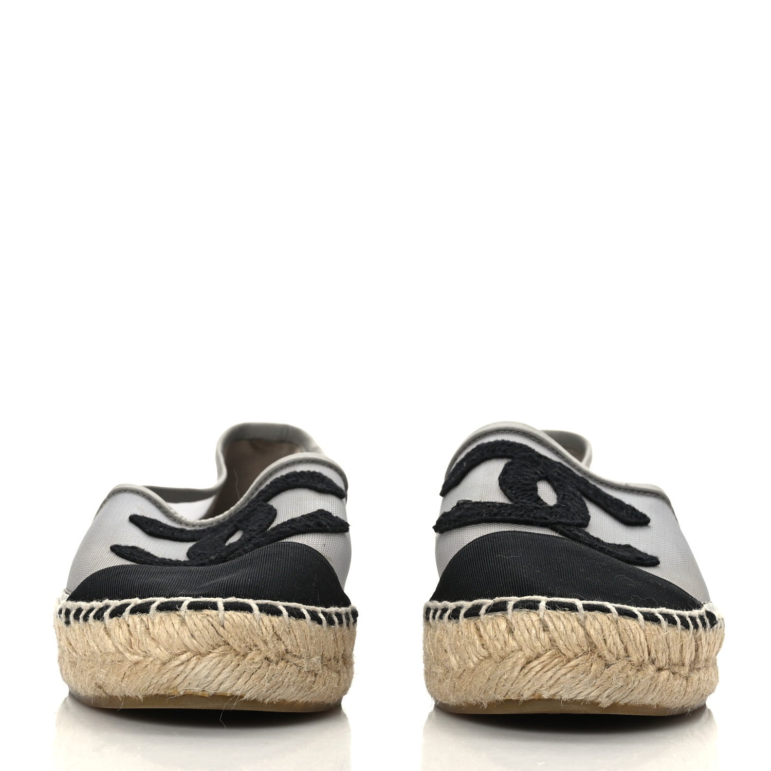 Chanel Mesh Grosgrain CC Espadrilles 36 Grey 2 of 7