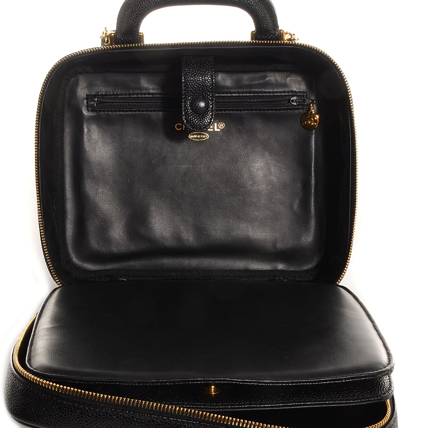 Chanel Caviar Cosmetic Train Case Black 6 of 8