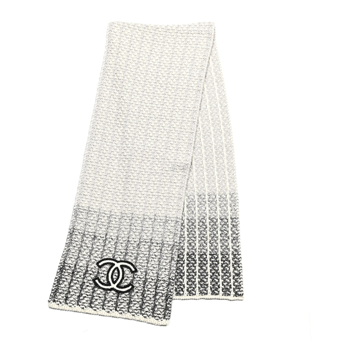 Cashmere Silk CC Scarf Black White