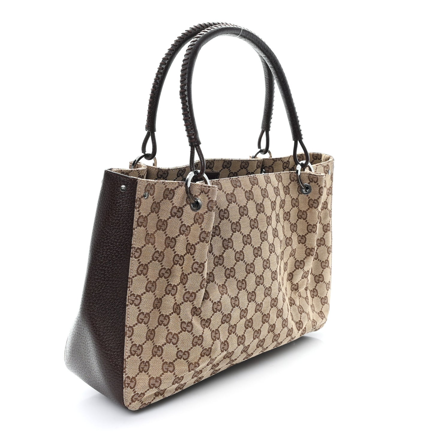 Monogram Large Bucket Tote Dark Brown