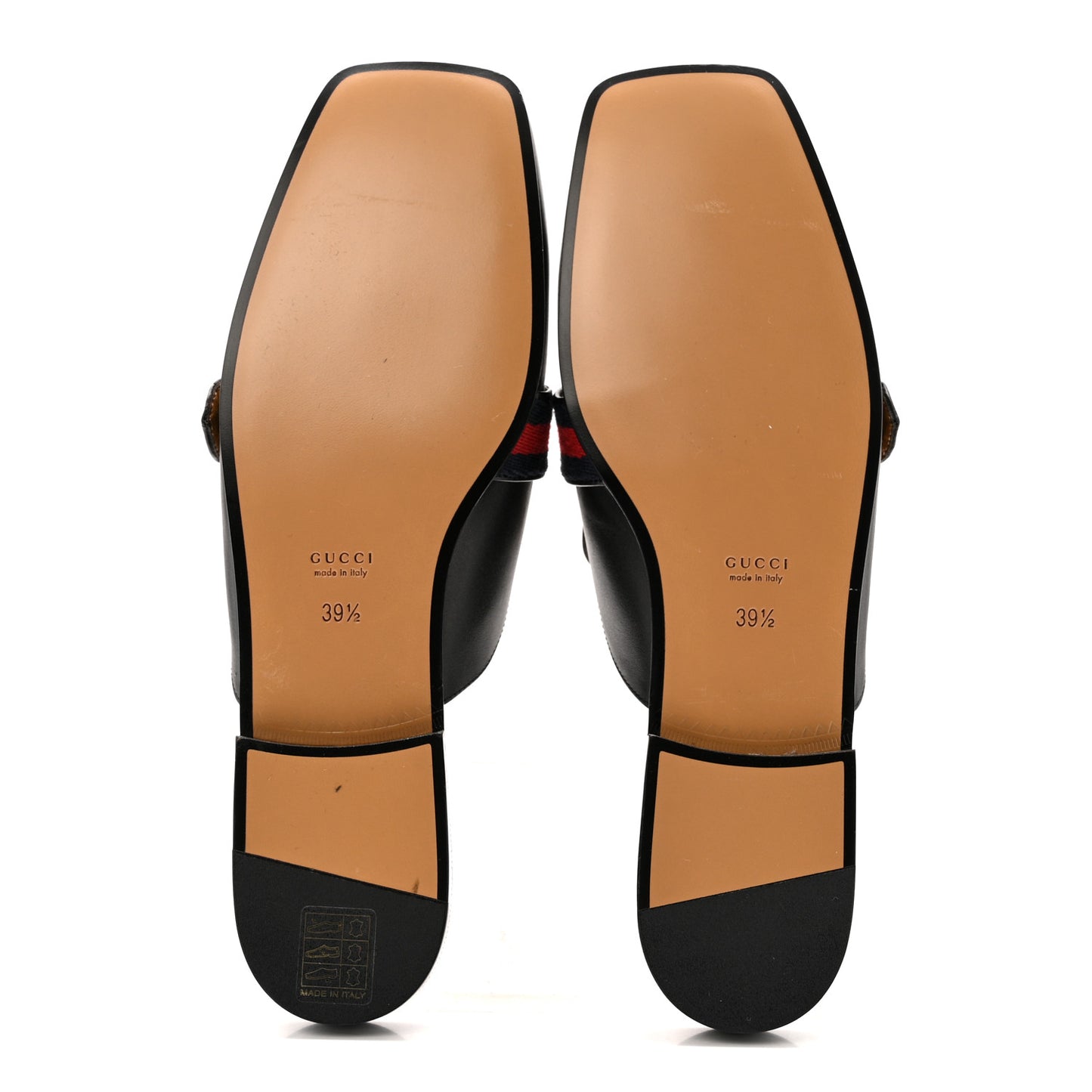 Betis Glamour Calfskin Web Womens Peyton GG Slippers 39.5 Black
