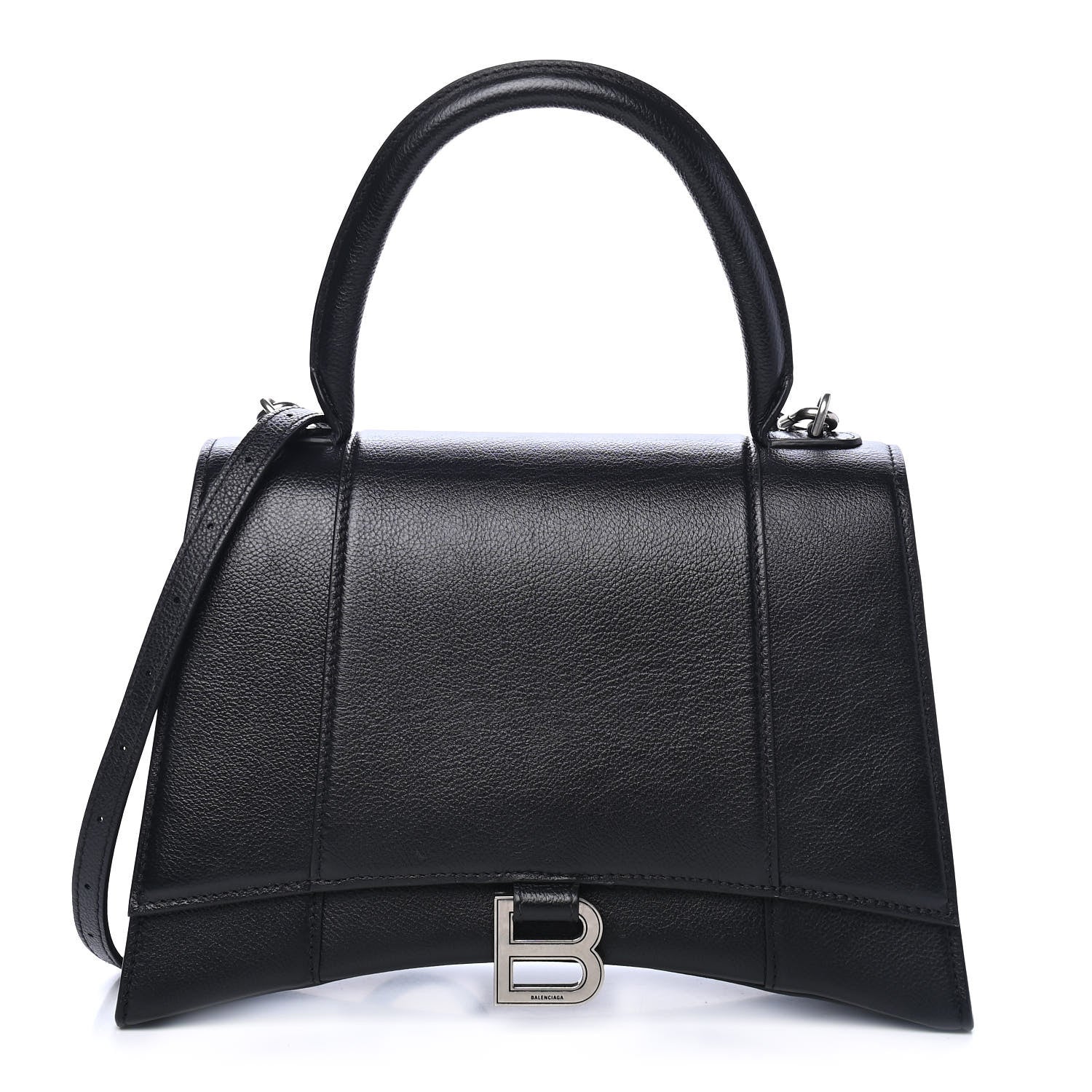 Balenciaga Grained Calfskin Medium Hourglass Top Handle Bag Black 1 of 4