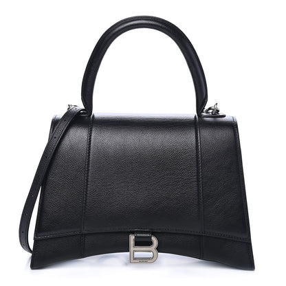 Balenciaga Grained Calfskin Medium Hourglass Top Handle Bag Black 1 of 4
