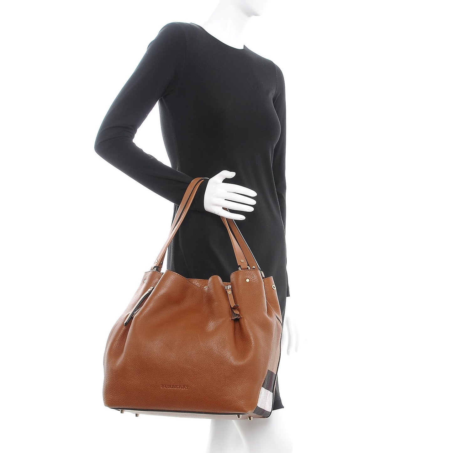 Grainy Calfskin House Check Medium Maidstone Saddle Brown
