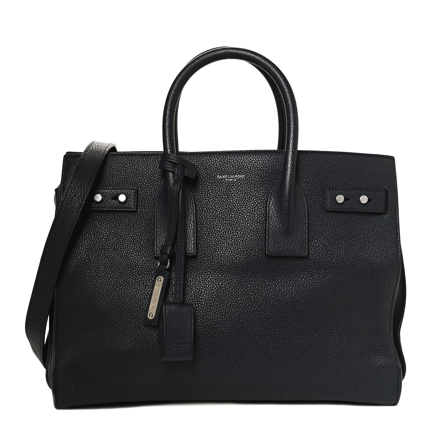 Saint Laurent Grained Calfskin Small Supple Sac De Jour Navy 1 of 13