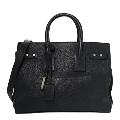 Saint Laurent Grained Calfskin Small Supple Sac De Jour Navy 1 of 13